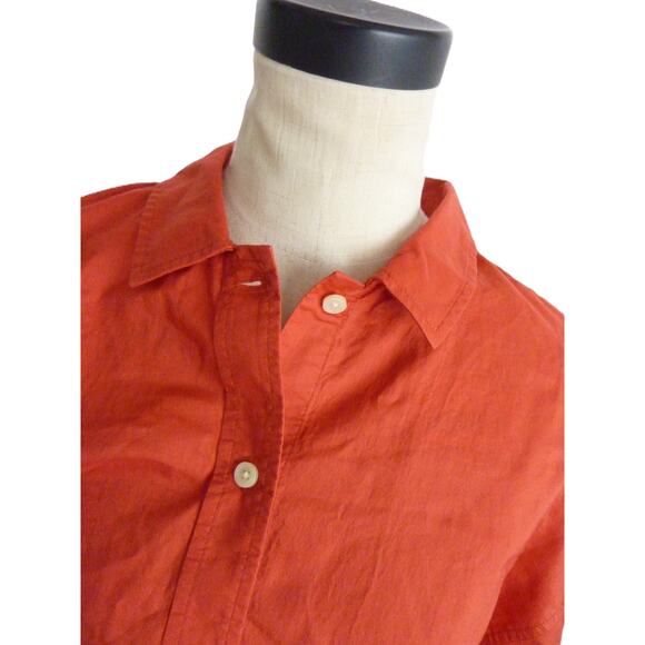 NWT Everlane Cotton PJ Top in Orange S Long Sleeve Button Down - Picture 5 of 7